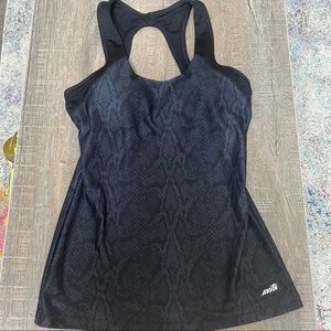 Avia Black Snakeskin Racerback Workout Tank
